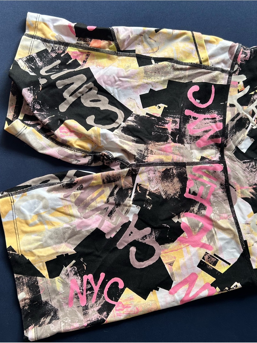 Calvin Klein Black Pink Yellow Graphic Athletic Shorts